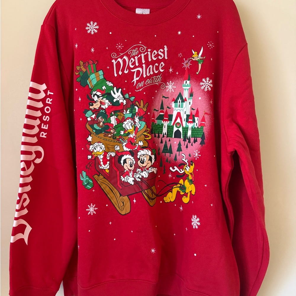 Disneyland Resort Red Holiday Sweatshirt 2025
